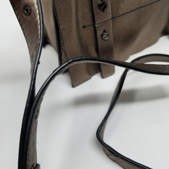 VIA SPIGA Bronze Metallic Leather Crossbody Bag w/ Adjustable Strap - Picture 9 of 16